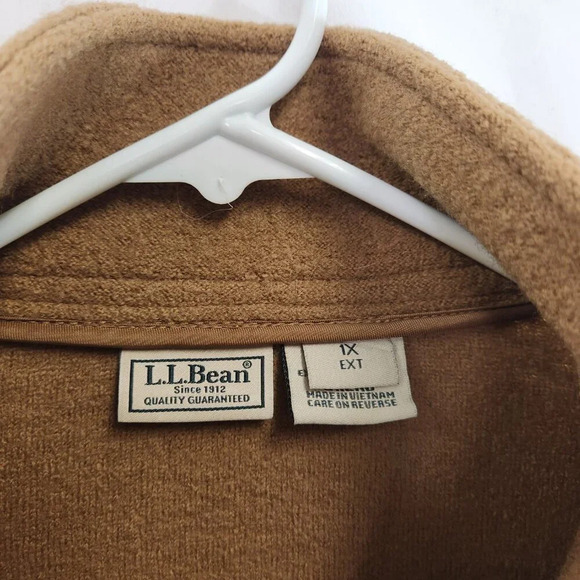 LL Bean Womens Beige  Wool Coat Size 1X - Picture 4 of 11